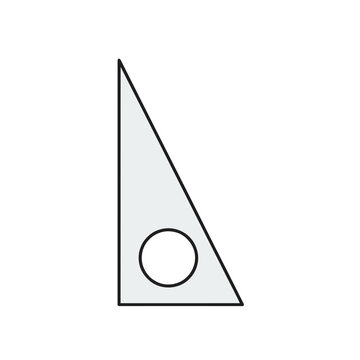 Right triangle with circle cutout