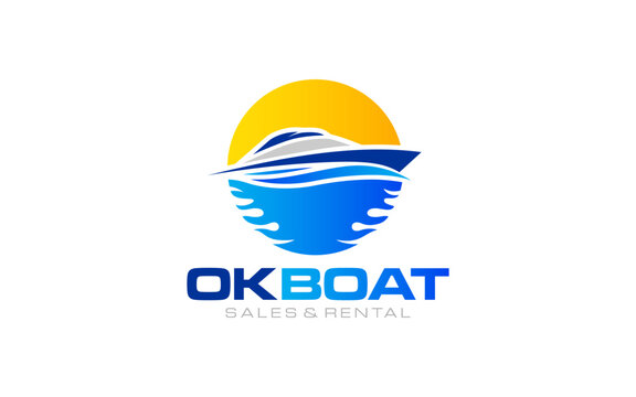 Illustration vector graphic of boat rental services logo design template