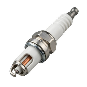 Automotive Spark Plug Component Isolated on Transparent Background