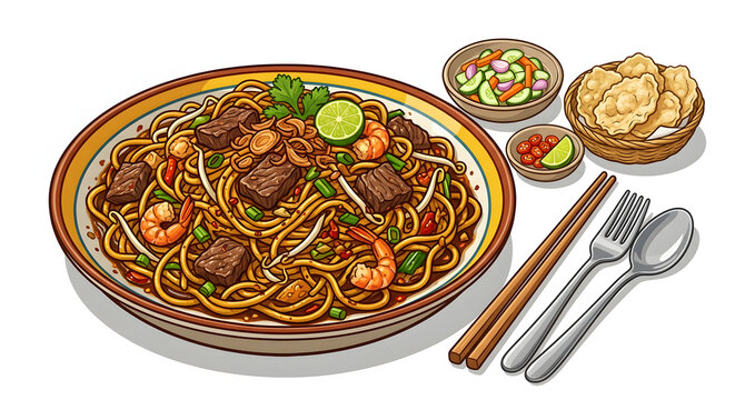 Indonesian Aceh typical food - MIE ACEH (aceh fried noodle)