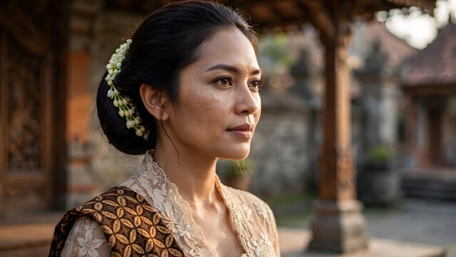Traditional Javanese fashion portrait celebrating cultural heritage and female empowerment