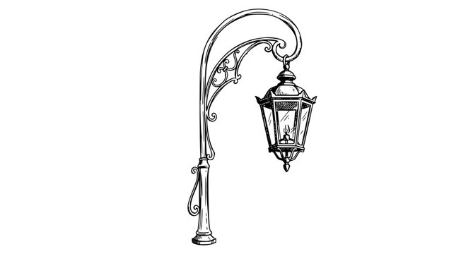 Antique European street lamp hand drawn outline sketch vintage lantern vector art
Keywords: