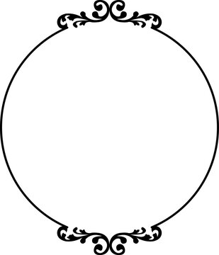 Luxury Black Vintage Ornate Circular Frame Isolated Design on White Background. Design print for Greeting, Invitation, Book Cover, and Wall Mirror. 22
