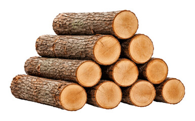 Obraz premium PNG Stacked logs on white background.