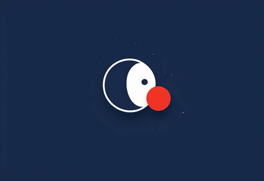 Minimalist Abstract Circle Icon on Dark Blue Background - Modern Design Element