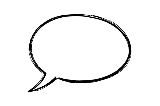 Bold black hand drawn speech bubble