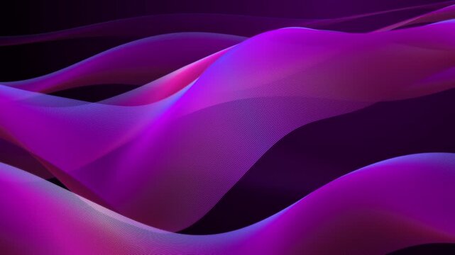 Luminous Violet and Magenta Silk Waves Flowing in a Seamless Abstract Loop