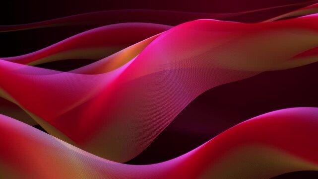 Luminous Coral and Amber Silk Waves Flowing in a Seamless Abstract Loop