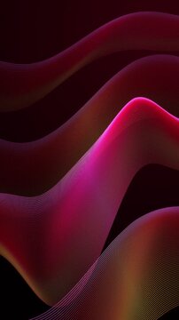 Luminous Coral and Amber Waves Cascading in a Vertical Seamless Abstract Loop