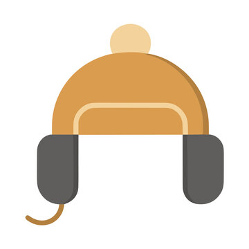 Flat design trapper hat icon