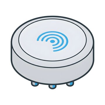 Smart robotic vacuum cleaner isometric vector icon