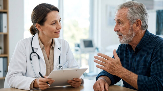 Doctor and Patient Consultation: Healthcare Discussion in Medical Office