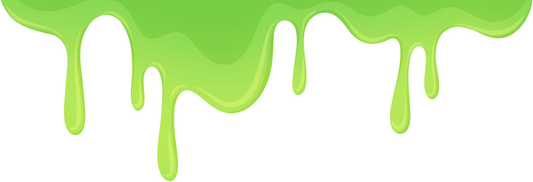 Vibrant Green Slime Dripping Border for Halloween and Creepy Background Design
