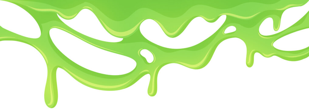 Neon Green Dripping Slime Border for Halloween and Spooky Themed Graphic Backgrounds