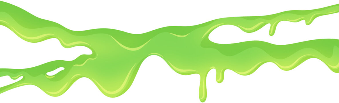 Dripping Melting Green Slime Border for Spooky Halloween and Toxic Ooze Designs