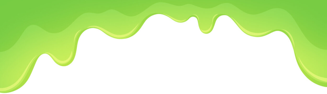 Green slime dripping frame for Halloween and scary background designs