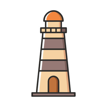 Striped lighthouse illustration