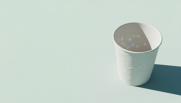 色光が映る白いカップ