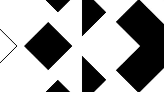Abstract geometric pattern shifting motion in high contrast black white footage