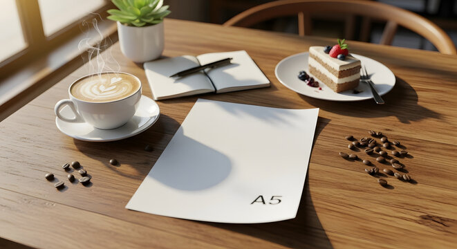 cup of coffee on a wooden table