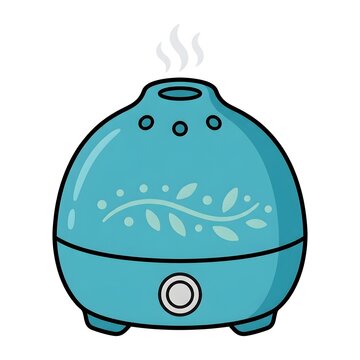 Electric essential oil diffuser emitting aromatic steam