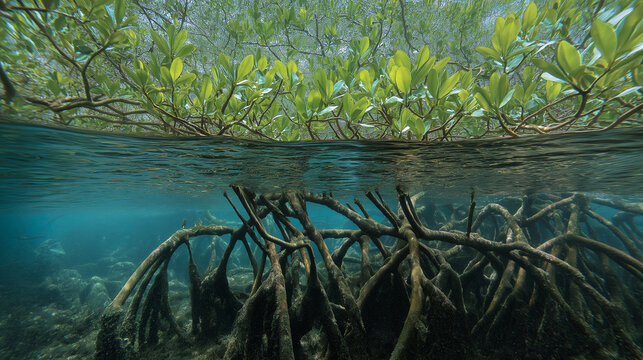 Mangrove Roots Water Coastal