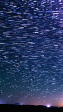 Vertical Shot Star Trails Stargazing June South Sky Astrophotography Time Lapse