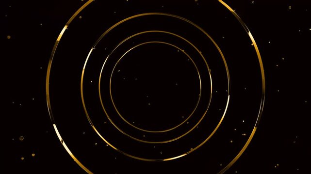 luxury gold looping spiral galaxy in space on the black background