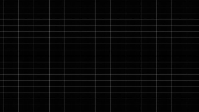 Abstract black background and white grid background animation. Grid Background Horizontal Loop Animation right, dark grid pattern background moving.