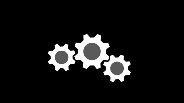Update glowing setting icon setup animation. setting icon with spinning gears icon animated. Technology gear icon concept animation.