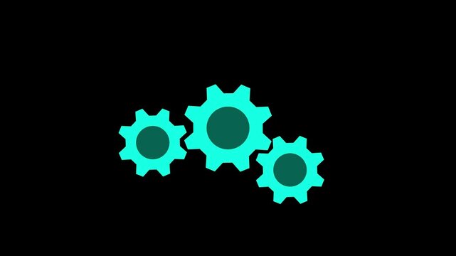 Update glowing setting icon setup animation. setting icon with spinning gears icon animated. Technology gear icon concept animation.