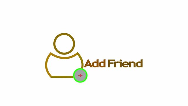 Add user request icon vector illustration for mobile app interface Add new contact profile icon isolated on dark background 4k video,