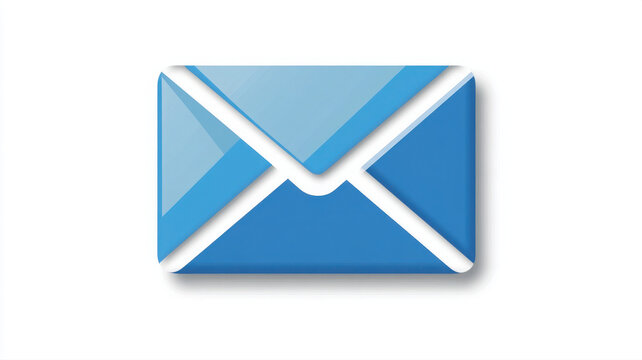Blue email envelope icon with a drop shadow on a white background message icon electronic mail communication icon envelope communication business internet interface isolated minimalist