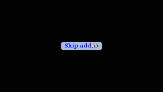 Skip Ad Button Animation with Fast Forward Icon on Dark Background 4k Video,