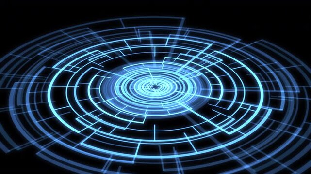 VJ Loop Circle Radial Geometric Patterns Ripple X60 Degrees Arc L Blue Animation