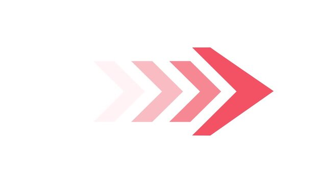Right-directional arrow loop animation. Animated arrows for the overlay video layer. 4k animation. with alpha channel