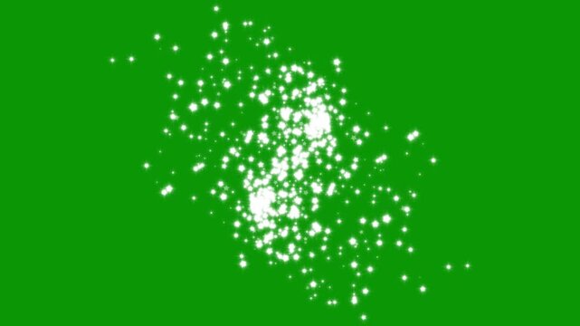 Luxury white glitter sparkle animation, fairy dust, glowing star particles burst, twinkling shimmer line effect, doodle stars motion, green background, fantasy overlay 4k video loop