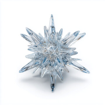 Crystal Snowflake Winter Cold Frost Decoration Isolated on White Background