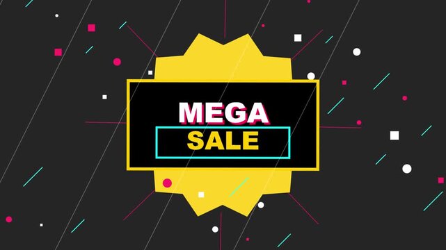 mega sale business concept text animation