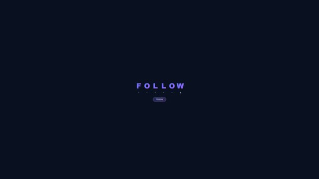 Follow us social media notification alert graphic button with a dark background and purple text