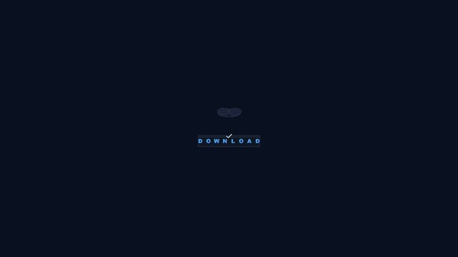 Minimalist digital interface with download progress bar on dark background for software update concept