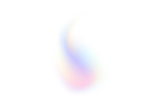 Soft iridescent fluid light shape with holographic colors light effect pastel colors abstract glow colorful fluid gradient shape light flare
