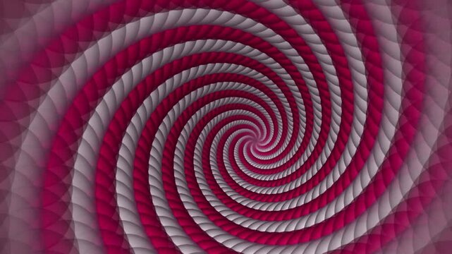 Pink and White Hypnotic Spiral Vortex Tunnel Abstract Background
