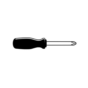 Single Phillips screwdriver, generic automotive workshop hand tool, clean professional flat vector illustration