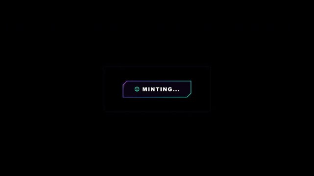 Cyber Hex Mint NFT Button Animation for Digital Collectibles and Blockchain Interface