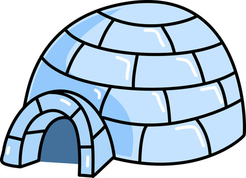 cute cartoon igloo dwelling illustration