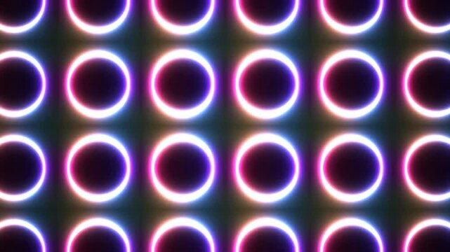 Neon glowing circular pattern motion background graphic