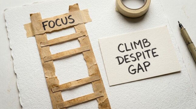 Paper ladder with focus and climb despite gap