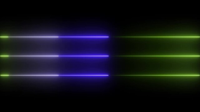 Abstract glowing rainbow colour neon lines motion background. Neon lights blinking lines moving animation. bule, white and green   neon line moving on background. Neon Light Line Technology icon
