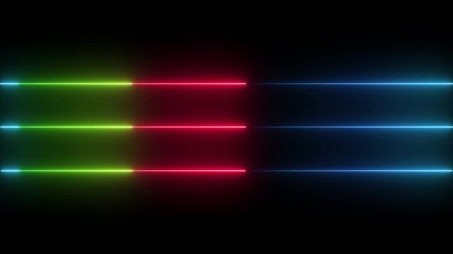 Abstract glowing rainbow colour neon lines motion background. Neon lights blinking lines moving animation. bule yellow and red neon line moving on background. Neon Light Line Technology icon
,